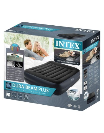 Lit Gonflable Intex Dura-Beam Basic Queen Intérieur/Extérieur (152 x 203 x 42 cm)