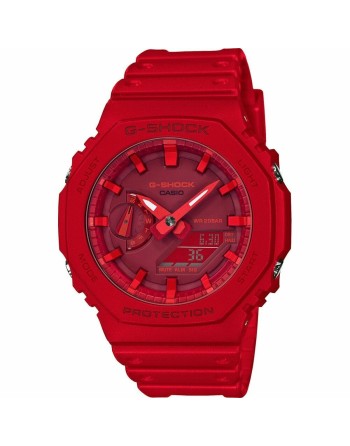 Unisex-Uhr Casio GA-2100-4AER Rot Multifunktion