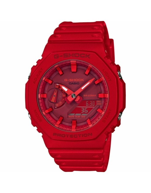 Unisex-Uhr Casio GA-2100-4AER Rot Multifunktion