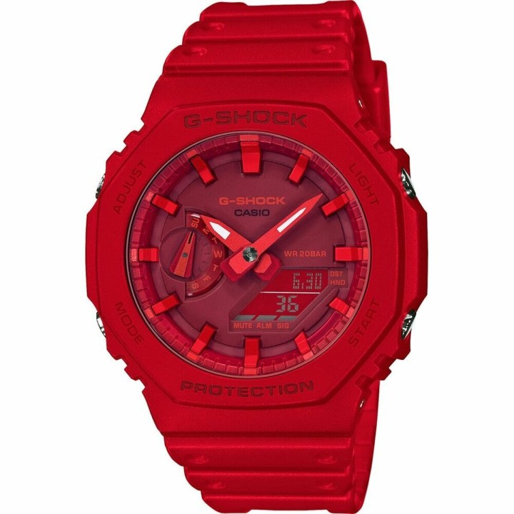 Unisex ur Casio GA-2100-4AER Rød Multifunktion
