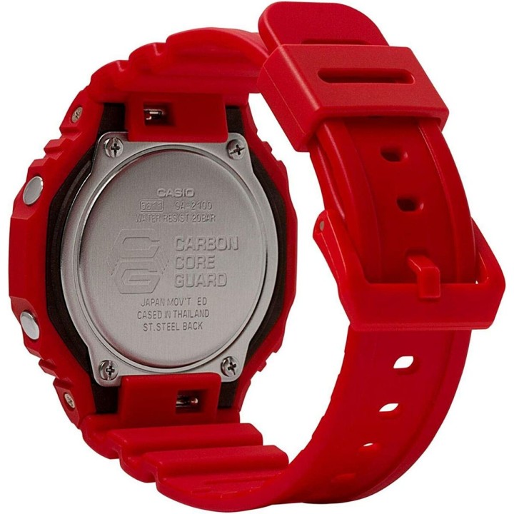 Reloj Unisex Casio GA-2100-4AER Rojo Multifunción