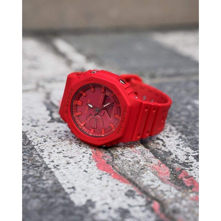 Reloj Unisex Casio GA-2100-4AER Rojo Multifunción