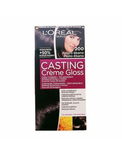 Amoniakfreie Färbung Casting Creme Gloss L'Oreal Make Up Casting Creme Gloss Ebenholzschwarz 180 ml