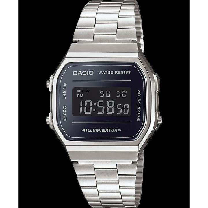 Herreur Casio A168WEM-1EF Sort Sølvfarvet