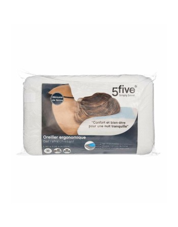 Almohada Tevere 5five Simply Smart 50 x 30 x 12 cm Blanco Ergonómico Refrescante Gel