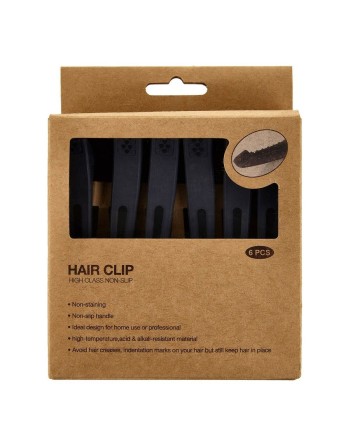 Hårklemmer Eurostil Caja 6 Grå Anti-Skrid (6 uds)