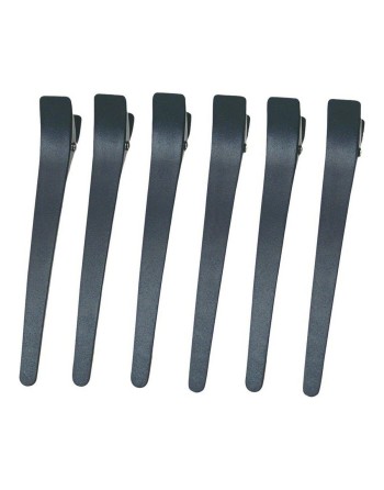 Pinces pour Cheveux Eurostil 8423029027865 Noir (6 uds)