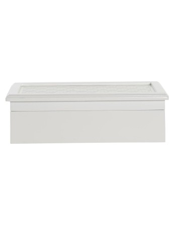 Custodia per orologi DKD Home Decor Bianco Rosa chiaro Cristallo Legno MDF 29 x 20 x 9 cm (12 Unità)
