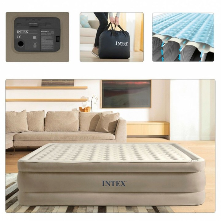 Materassino Gonfiabile Intex Queen Ultra Plush Fiber-Tech 152 x 46 x 203 cm