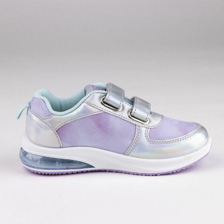 Scarpe Sportive con LED Frozen Velcro Argentato