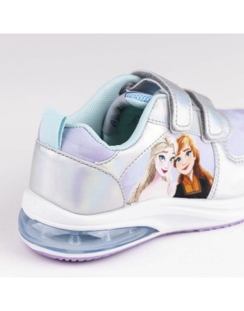 Zapatillas Deportivas con LED Frozen Velcro Plateado