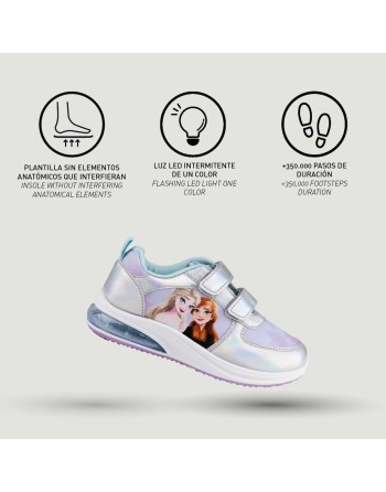 Turnschuhe mit LED Frozen Velcro Silberfarben