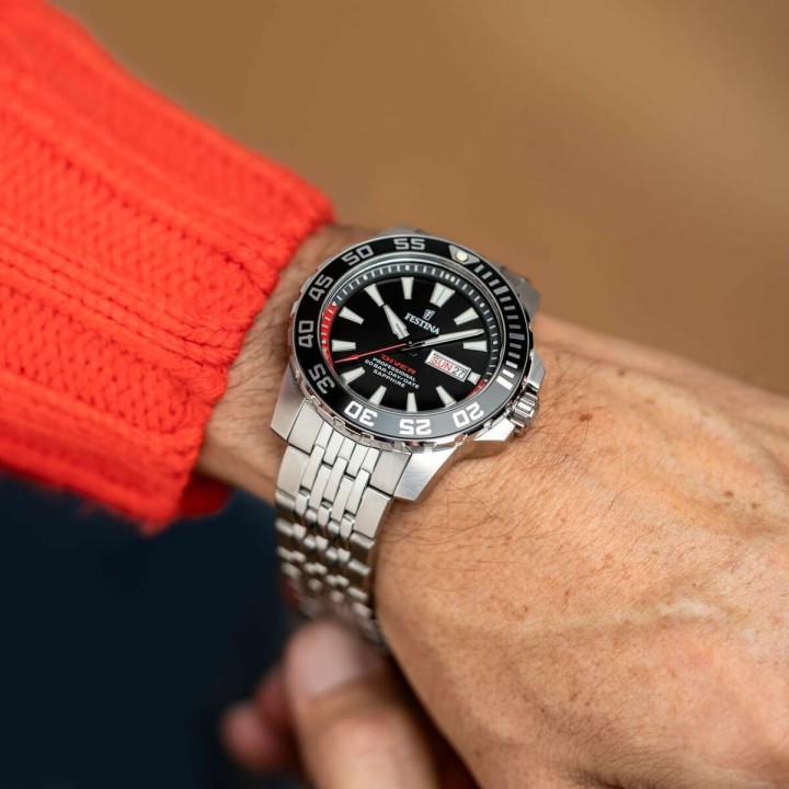 Herreur Festina F20661/3 Sort Sølvfarvet