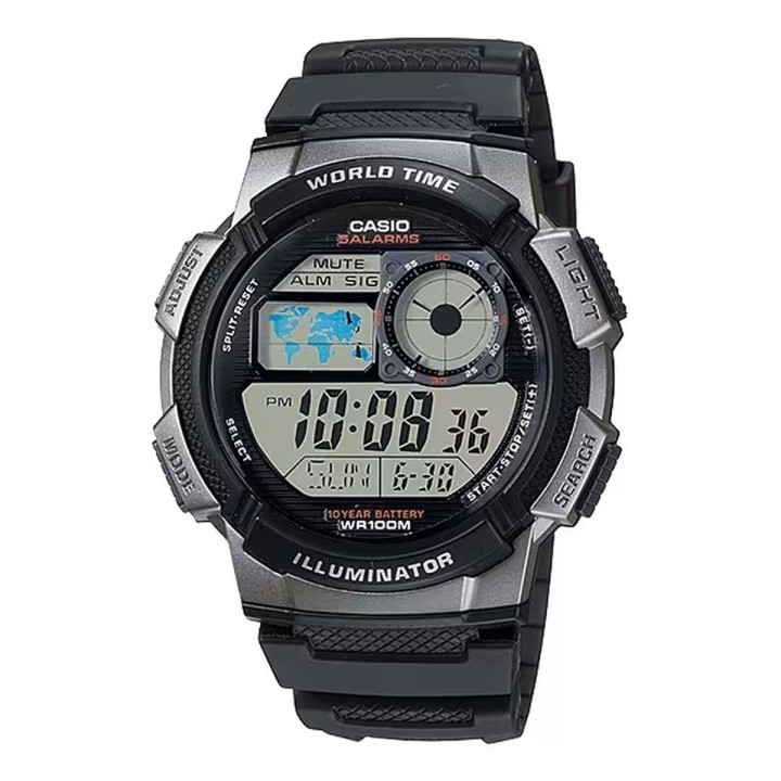 Herreur Casio WORLD TIME ILLUMINATOR Sort (Ø 43 mm)