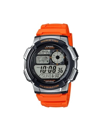 Orologio Uomo Casio WORLD TIME ILLUMINATOR Arancio (Ø 43 mm)