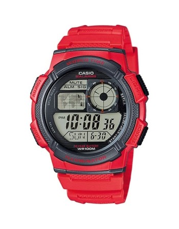 Orologio Uomo Casio WORLD TIME ILLUMINATOR Rosso (Ø 43 mm)