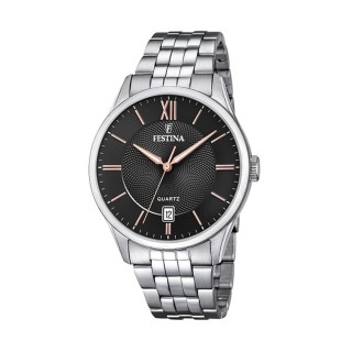 Herreur Festina F20425/6 Sort Sølvfarvet