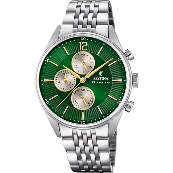 Herreur Festina F20285/9 Grøn Sølvfarvet