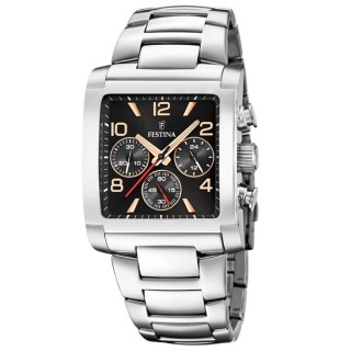 Herreur Festina F20652/4 Sort Sølvfarvet
