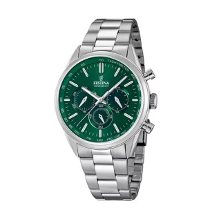 Herreur Festina F16820/R Grøn Sølvfarvet