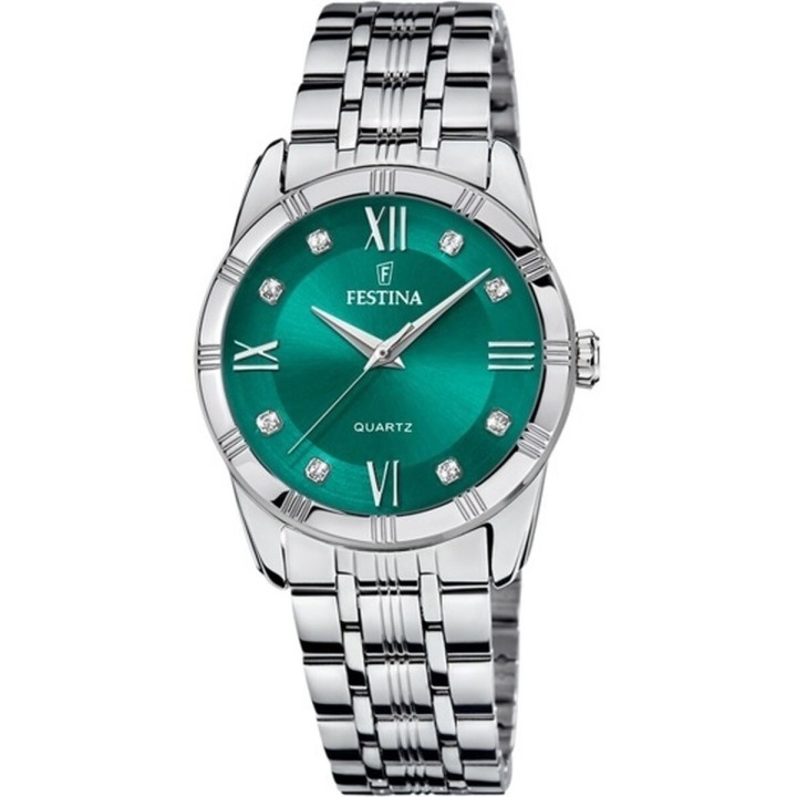 Herreur Festina F16940/F Grøn Sølvfarvet