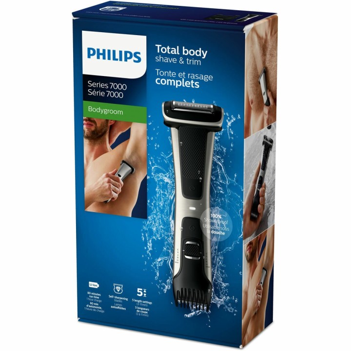 Hårtrimmer/Shaver Philips Afeitadora corporal apta para la ducha Sort