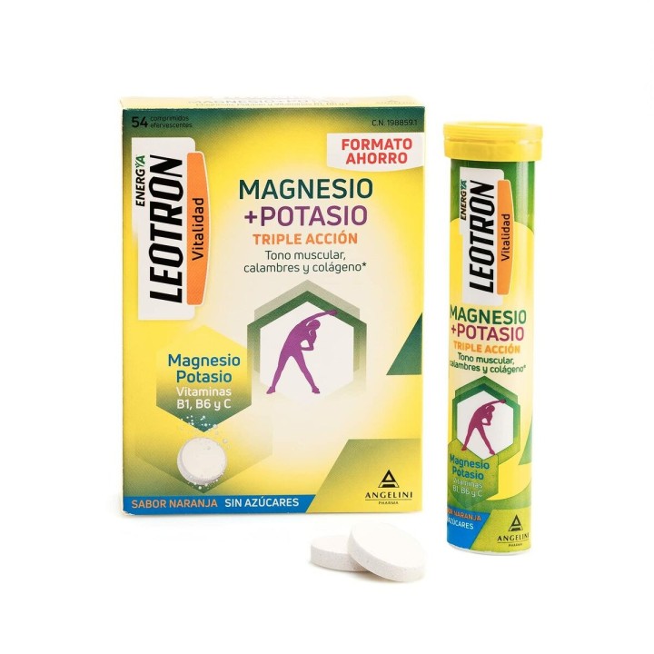 Supplément Alimentaire Leotron Magnésium Potassium Orange 54 Unités
