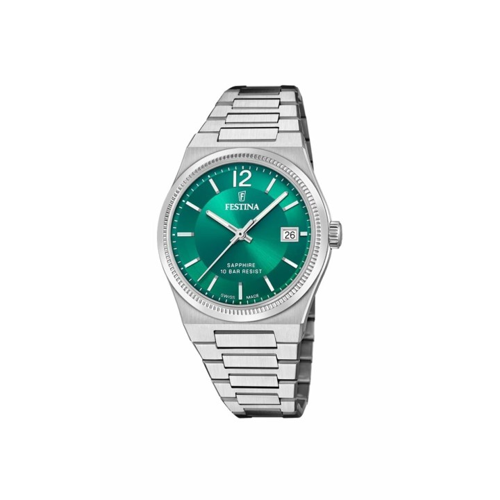 Herreur Festina F20035/5 Grøn Sølvfarvet (Ø 35 mm)