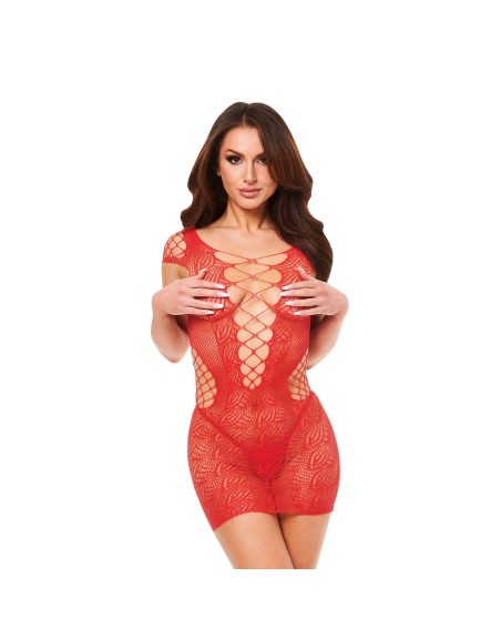 Unterwäsche-Set Baci Lingerie Lace Mini Dress Rot (Einheitsgröße)