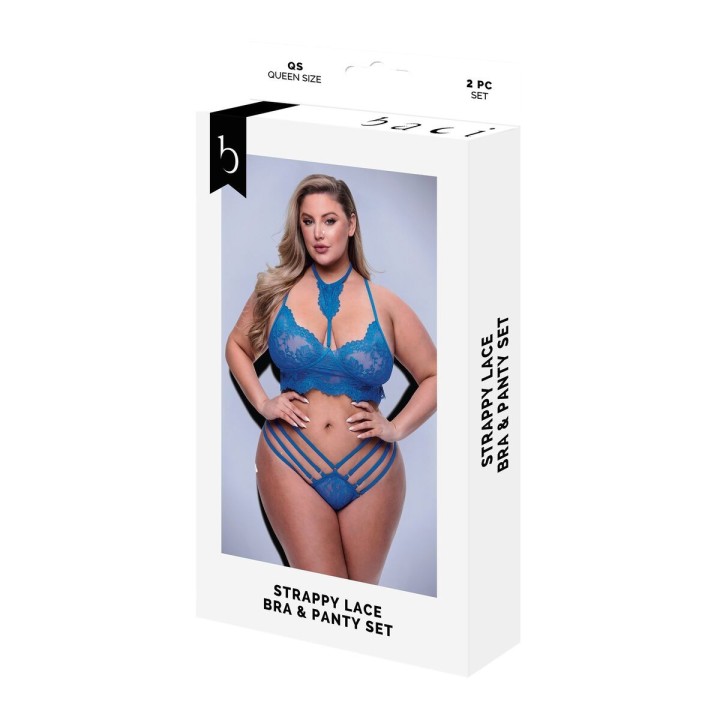 Unterwäsche-Set Baci Lingerie Bra & Panty Blau (Queen)