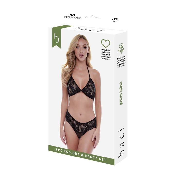 Unterwäsche-Set Baci Lingerie Bra & Panty Schwarz (M/L)