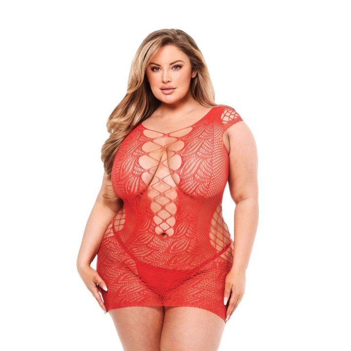 Unterwäsche-Set Baci Lingerie Lace Mini Dress Rot (Queen)