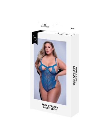 Undertøj Sæt Baci Lingerie Lace Teddy Blå (Queen)