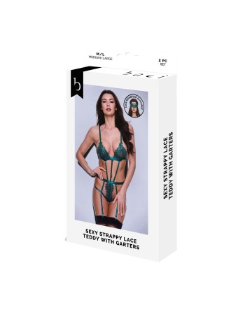 Undertøj Sæt Baci Lingerie Lace Teddy Grøn (M/L)