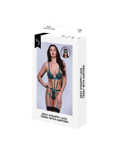 Ensemble de Lingerie Baci Lingerie Lace Teddy Vert (M/L)