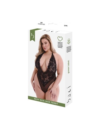 Undertøj Sæt Baci Lingerie Eco Lace Teddy Sort (Queen)