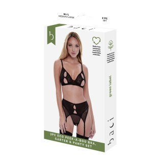 Unterwäsche-Set Baci Lingerie Peek-A-Boo Bra Schwarz (S/M)