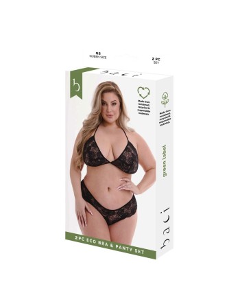 Undertøj Sæt Baci Lingerie Bra & Panty Sort (Queen)