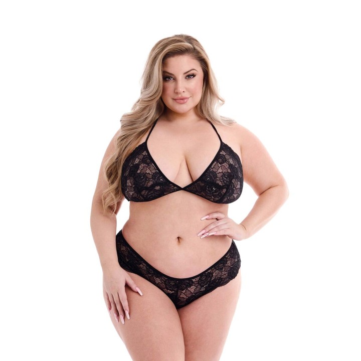 Unterwäsche-Set Baci Lingerie Bra & Panty Schwarz (Queen)