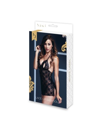 Babydoll Lacets noir taille unique Baci Lingerie BW3103 Noir Taille unique