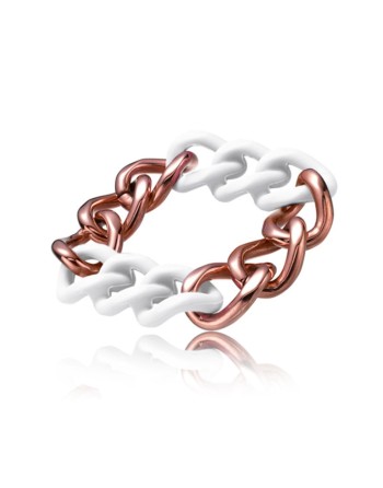 Damenarmreif Time Force TS5148BW Weiß Bronze Stahl