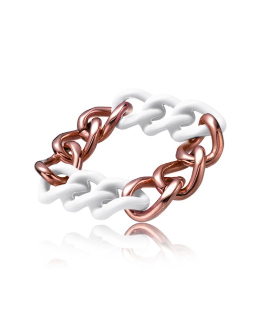 Damenarmreif Time Force TS5148BW Weiß Bronze Stahl