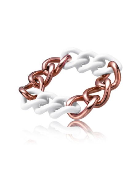 Armbånd til kvinder Time Force TS5148BW Hvid Bronze Stål