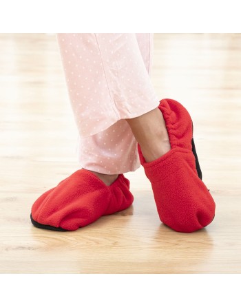 Microwavable Heated Slippers InnovaGoods Red