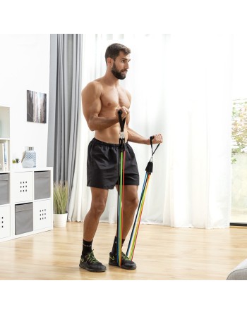 Set of Resistance Bands with Accessories and Exercise Guide Rebainer InnovaGoods 5 Units