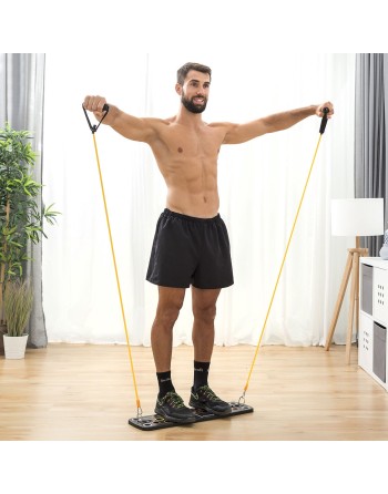 Push-Up Push-Up Bræt med modstandsbånd og øvelsesvejledning Pulsher InnovaGoods