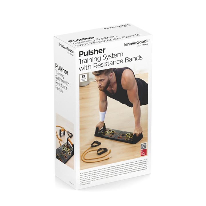 Tavola per Flessioni Push-Up con Bande di Resistenza e Manuale per gli Esercizi Pulsher InnovaGoods