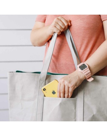 Shopping Bag KSIX Grey Polyester kraft paper