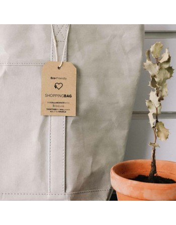 Shopping Bag KSIX Grigio Poliestere carta kraft