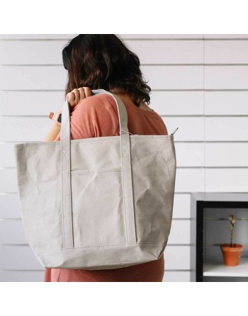 Bolsa de Compras KSIX Gris Poliéster papel kraft